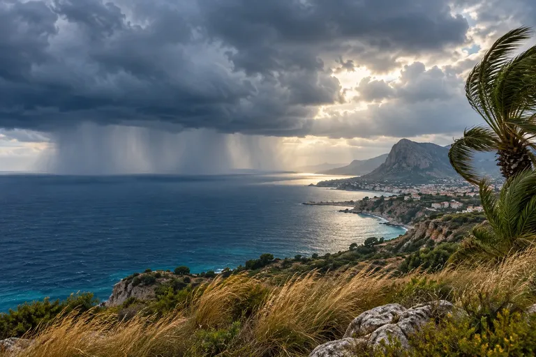 Illustrazione generata con IA — precipitazioni